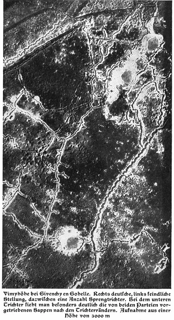 Aerial view of Vimy Ridge near Givenchy-en-Gohelle