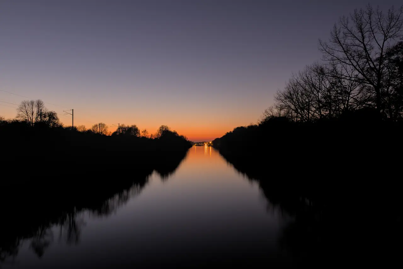 Sunset over Canal d'Aire in Givenchy-lès-la-Bassée (DSCF2693)