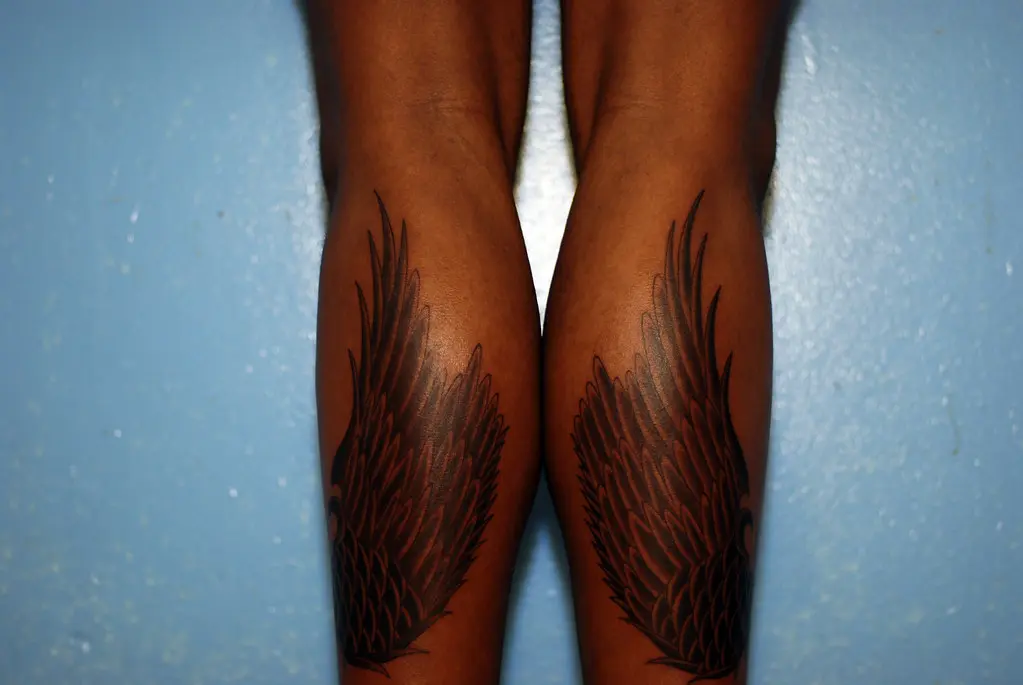 Tattooed calves - Hermes' Wings