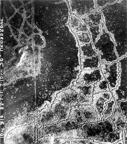 Aerial view of WW1 Loos Hulluch trench system