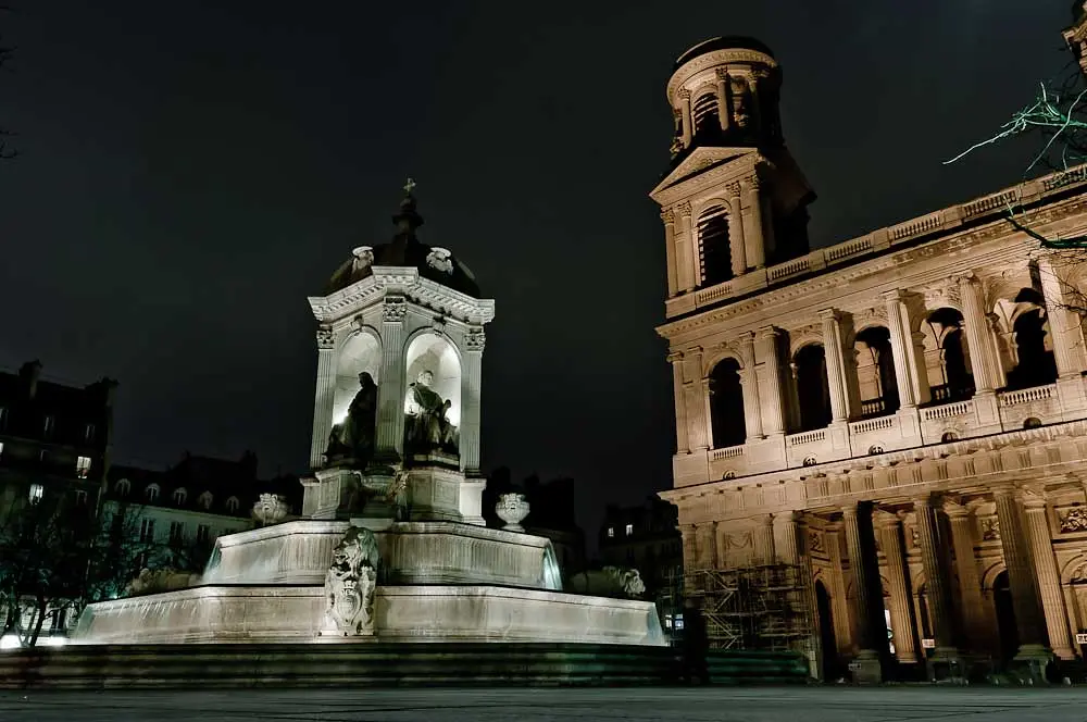 Place Saint-Sulpice at night