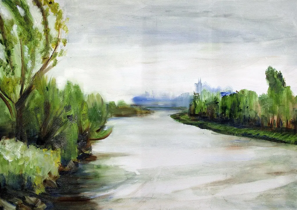 Wambrechies, la Deûle, depuis le pont du Vert-Galant