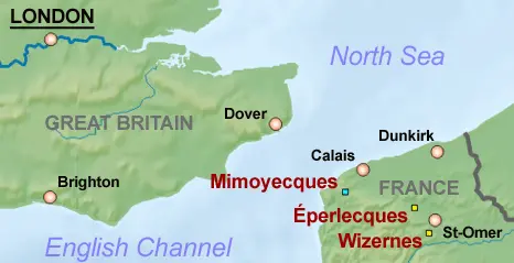 Mimoyecques-Eperlecques-Wizernes map