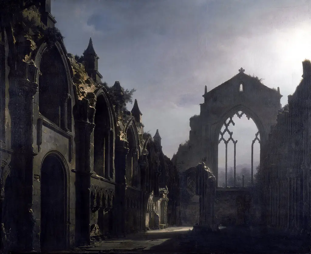 Louis Daguerre (Cormeilles-en-Parisis, 1787 - Bry-sur-Marne, 1851) Las ruinas de la capilla de Holyrood (c. 1824)