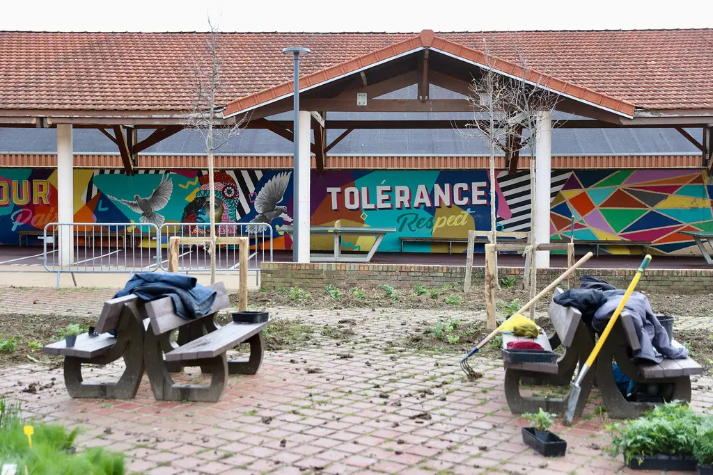Projet de la cour végétalisée avec les brigades vertes au collège le Bois d’Aulne à Conflans-Sainte-Honorine