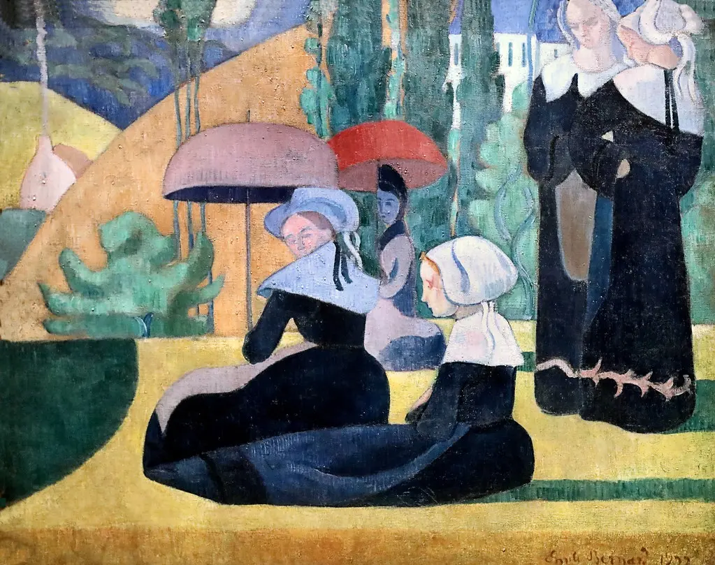 IMG_7577 Emile Bernard. 1868-1941. Paris. Les bretonnes aux Ombrelles. Bretons women with sunshades1892. . Paris. Orsay