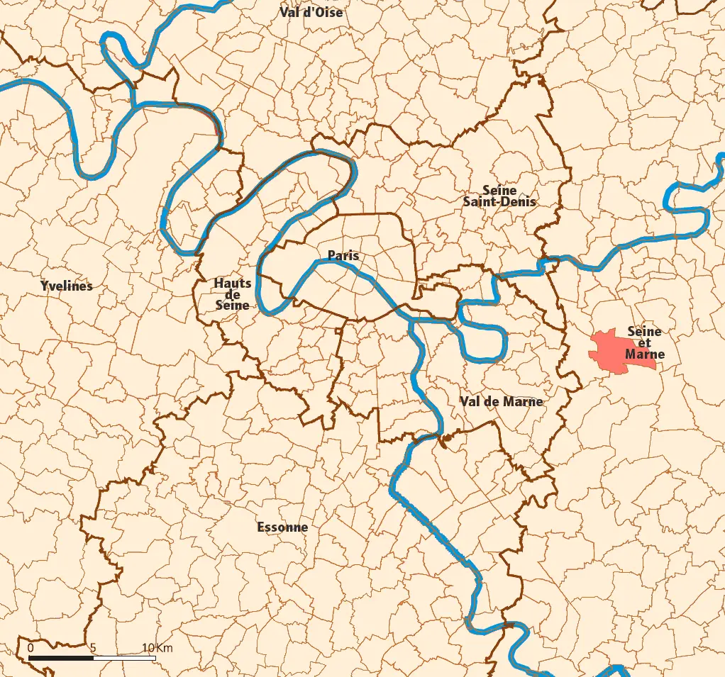 Roissy-en-Brie map