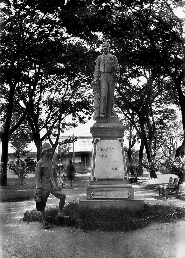 Sebastian Vidal Y Soler statue in the Manila Botanical Garden, circa early 20th century