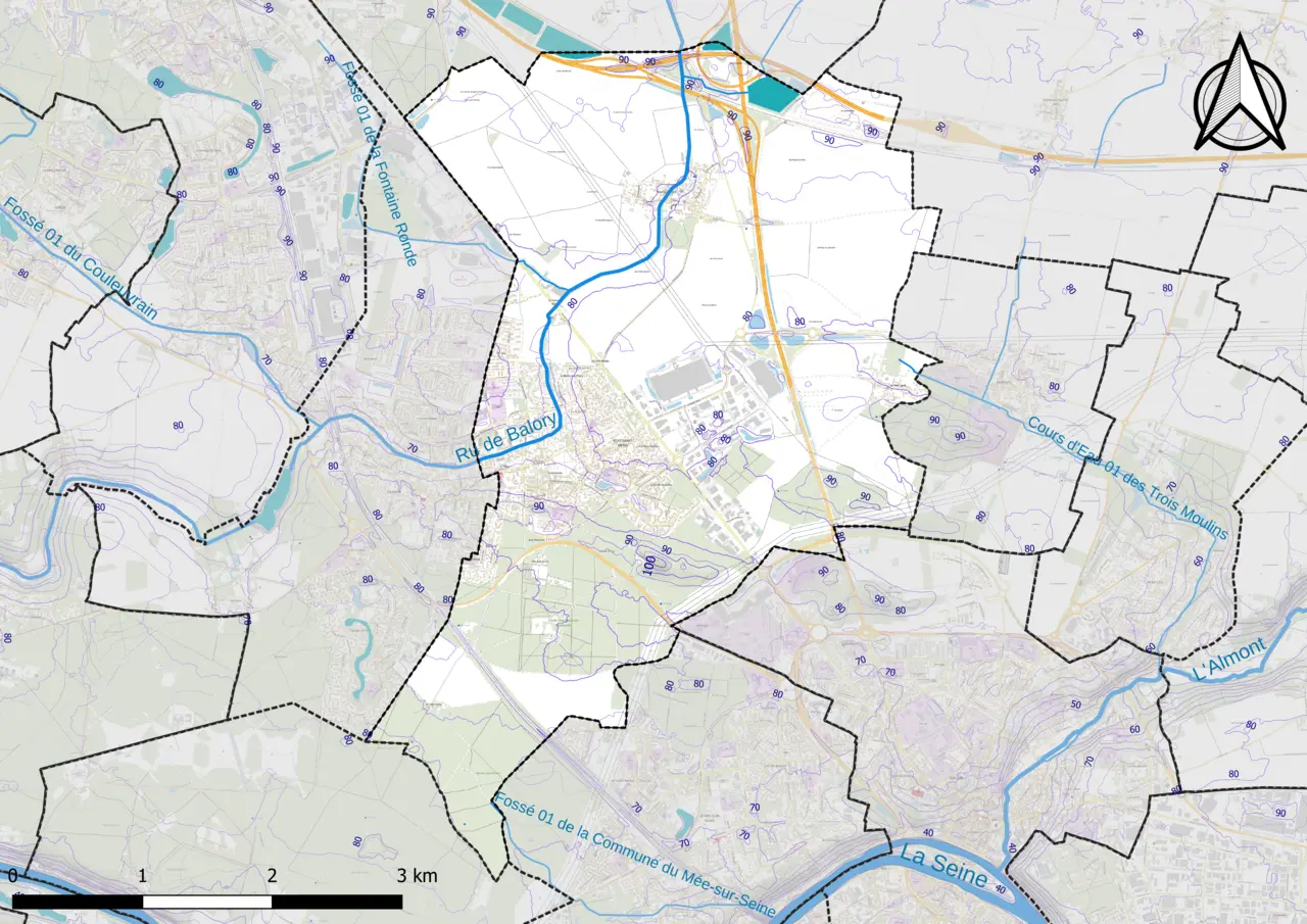 77495-Vert-Saint-Denis - Relief-PlanIgn