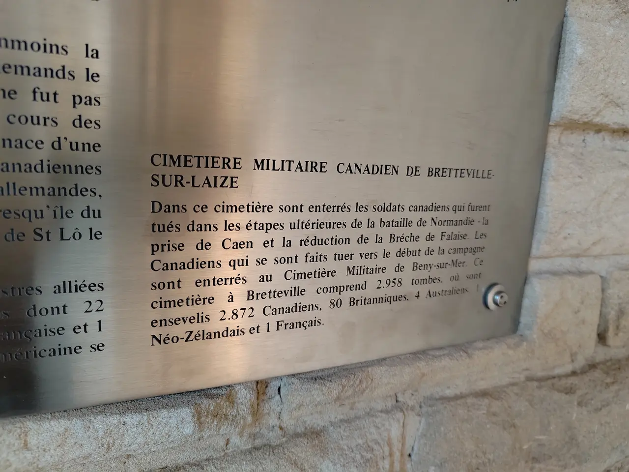 Détail des soldats inhumés au cimetière militaire canadien de Bretteville-sur-Laize