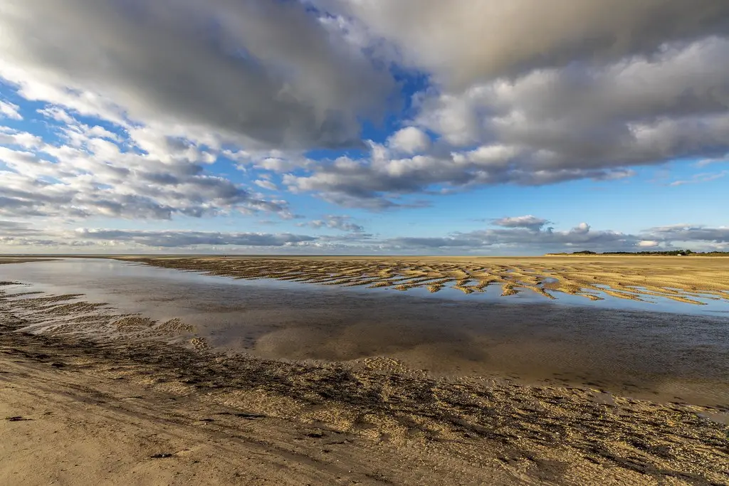 Estuaire de La Vanlée à la sortie de son Havre, séparant la plage de Bricqueville sur mer et d'Annoville-02/12/19-16:30