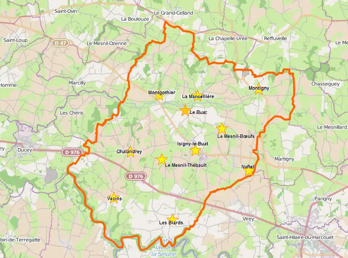 Map Isigny-le-Buat et ses communes associées