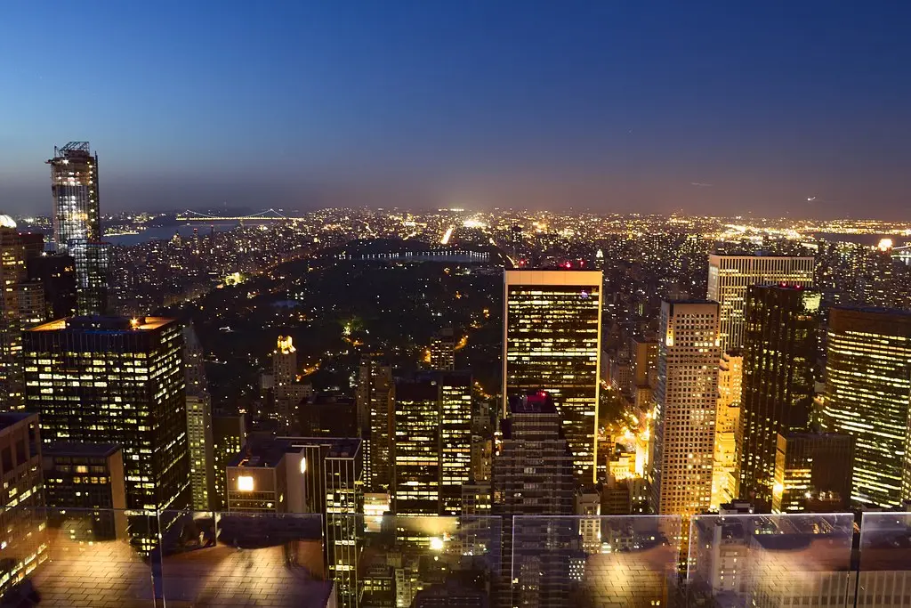 Vue sur Central Park depuis le sommet du Rockfeller Center