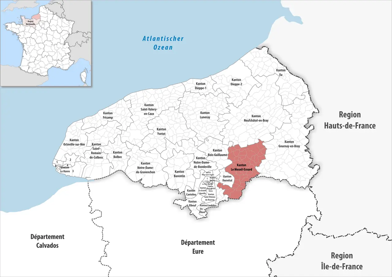Locator map of Kanton Le Mesnil-Esnard 2019