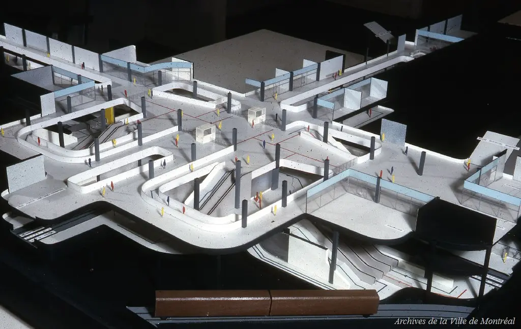Maquette de la station de métro Berri-de-Montigny. Février 1963. VM94-Md01-003. Archives de la Ville de Montréal.