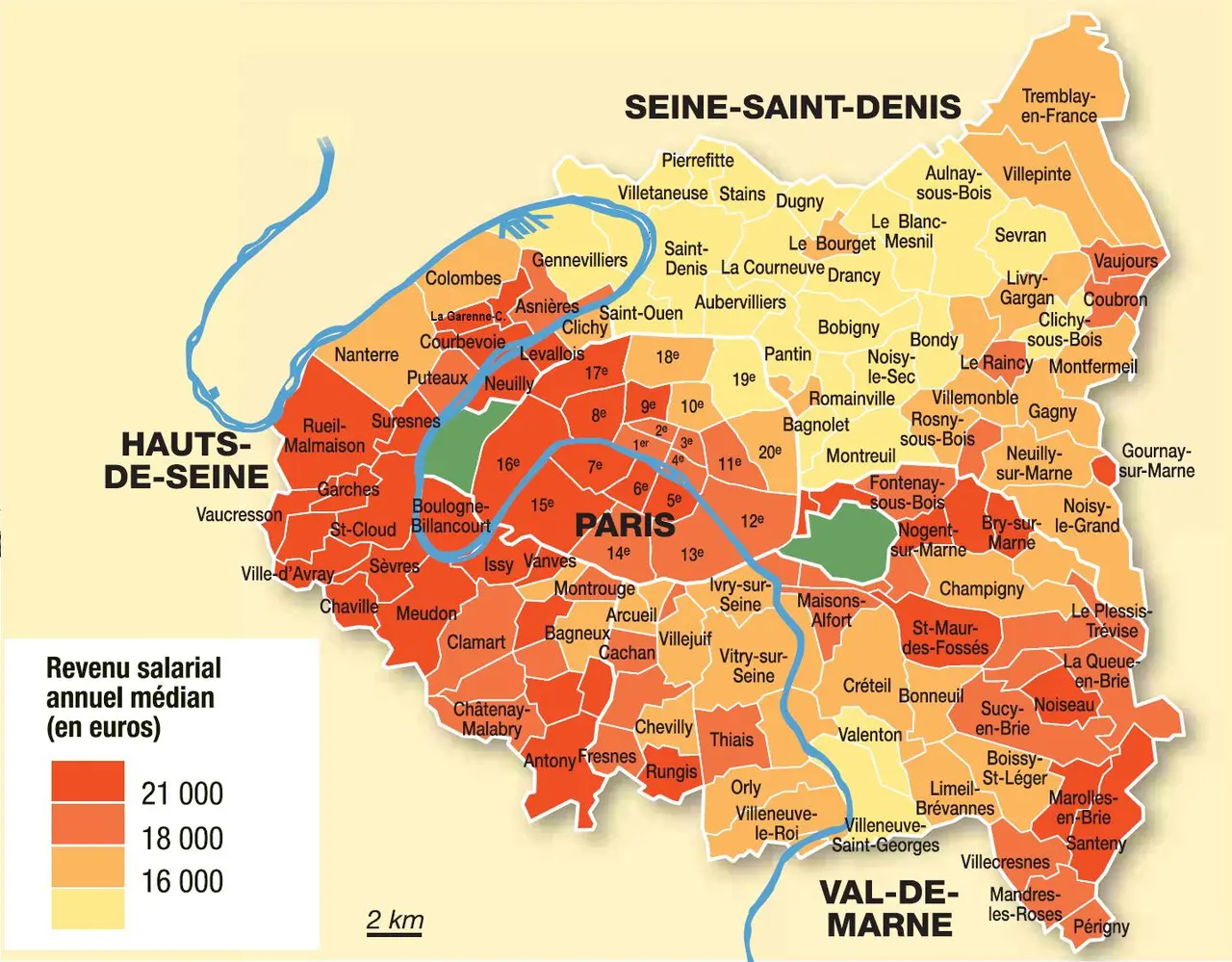 Revenus à Paris et Petite Couronne