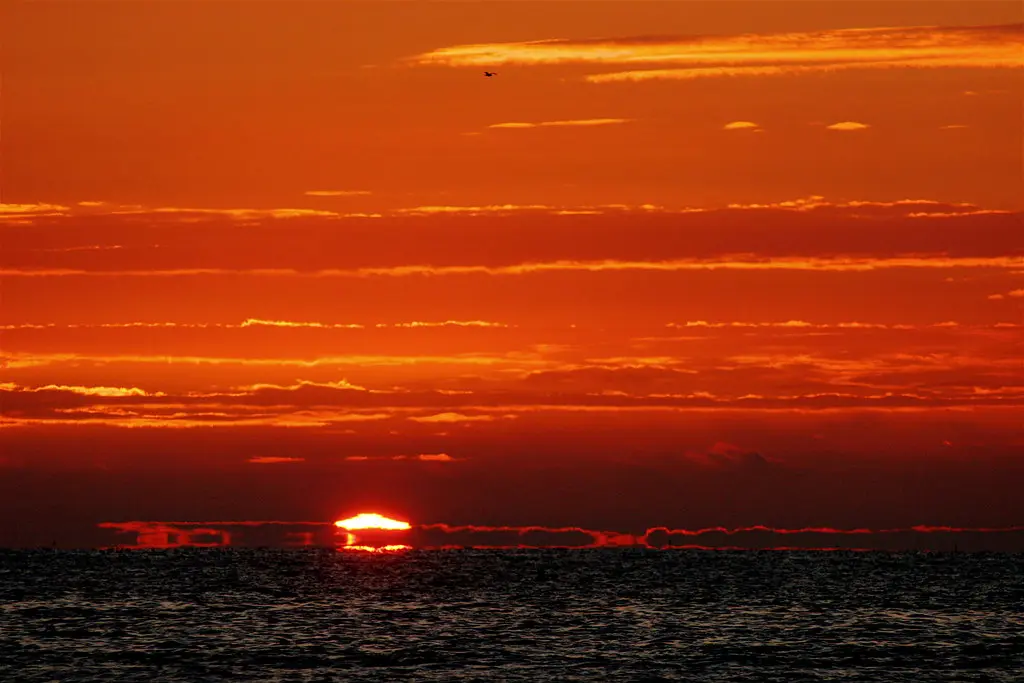 Coucher de soleil à Saint Aubin sur Mer, Calvados