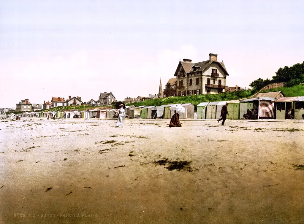 The beach, Saint-Pair-sur-Mer, Normandy, France, ca. 1895