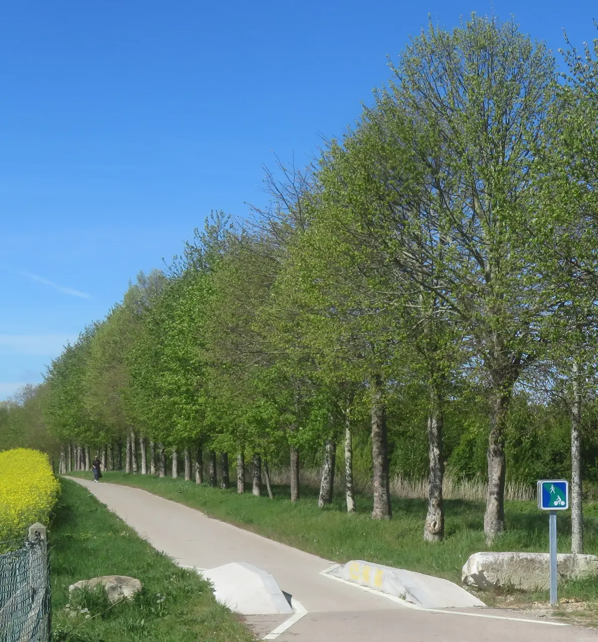 Entrée de la voie verte au bord de l'Eure vers Saint-Pierre-lès-Elbeuf à Martot
