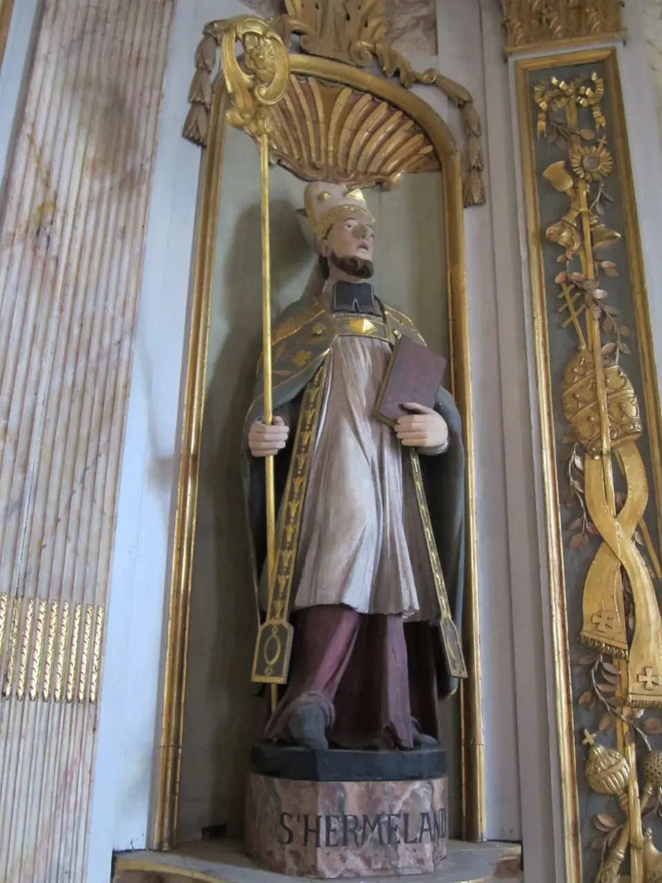 Église Saint-Hermeland de Sottevast - Statue de Saint-Hermeland