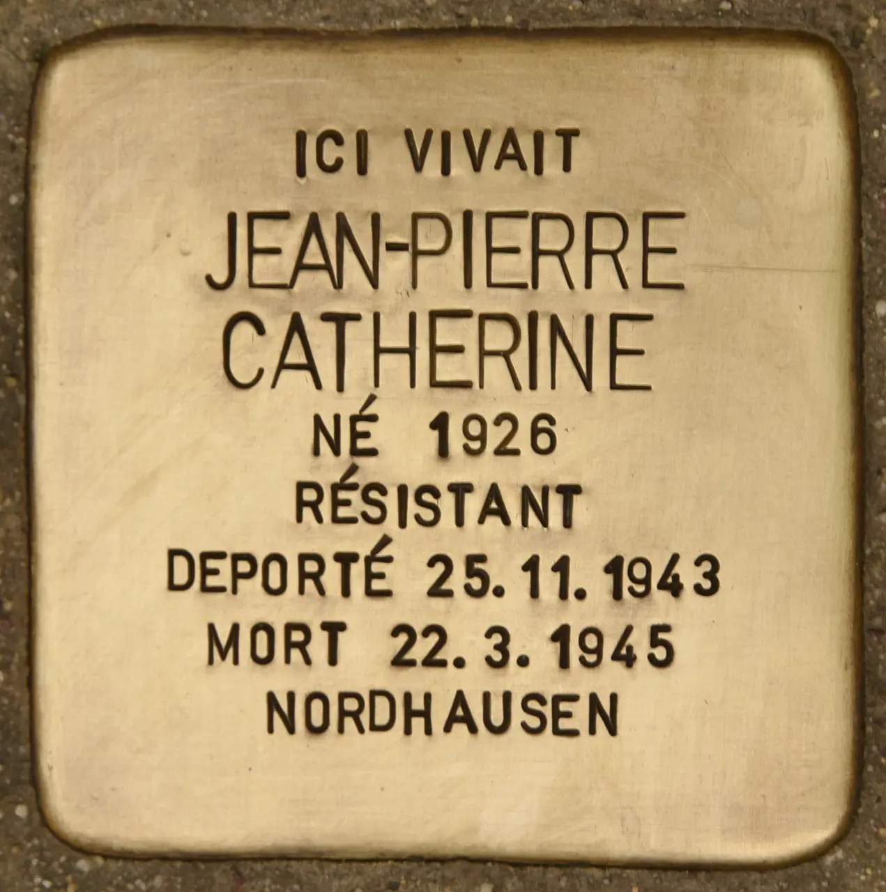 Stolperstein für Jean-Pierre Catherine (Thue et Mue)