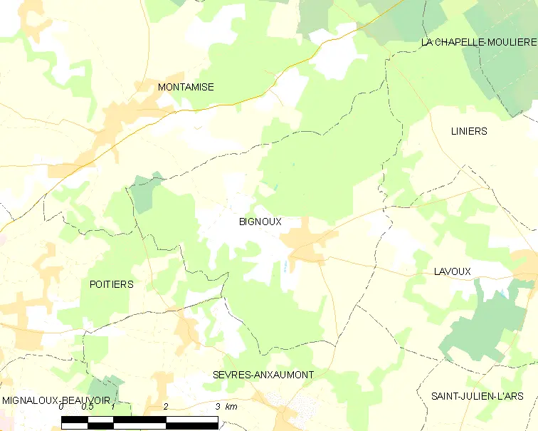 Map commune FR insee code 86028