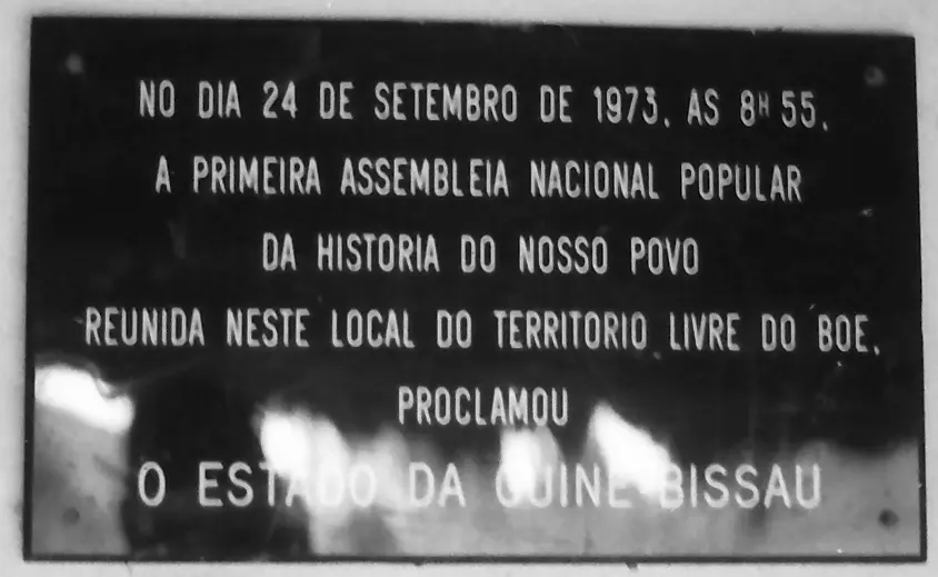 Memorial plaque independence Guinea-Bissau Madina de Boé