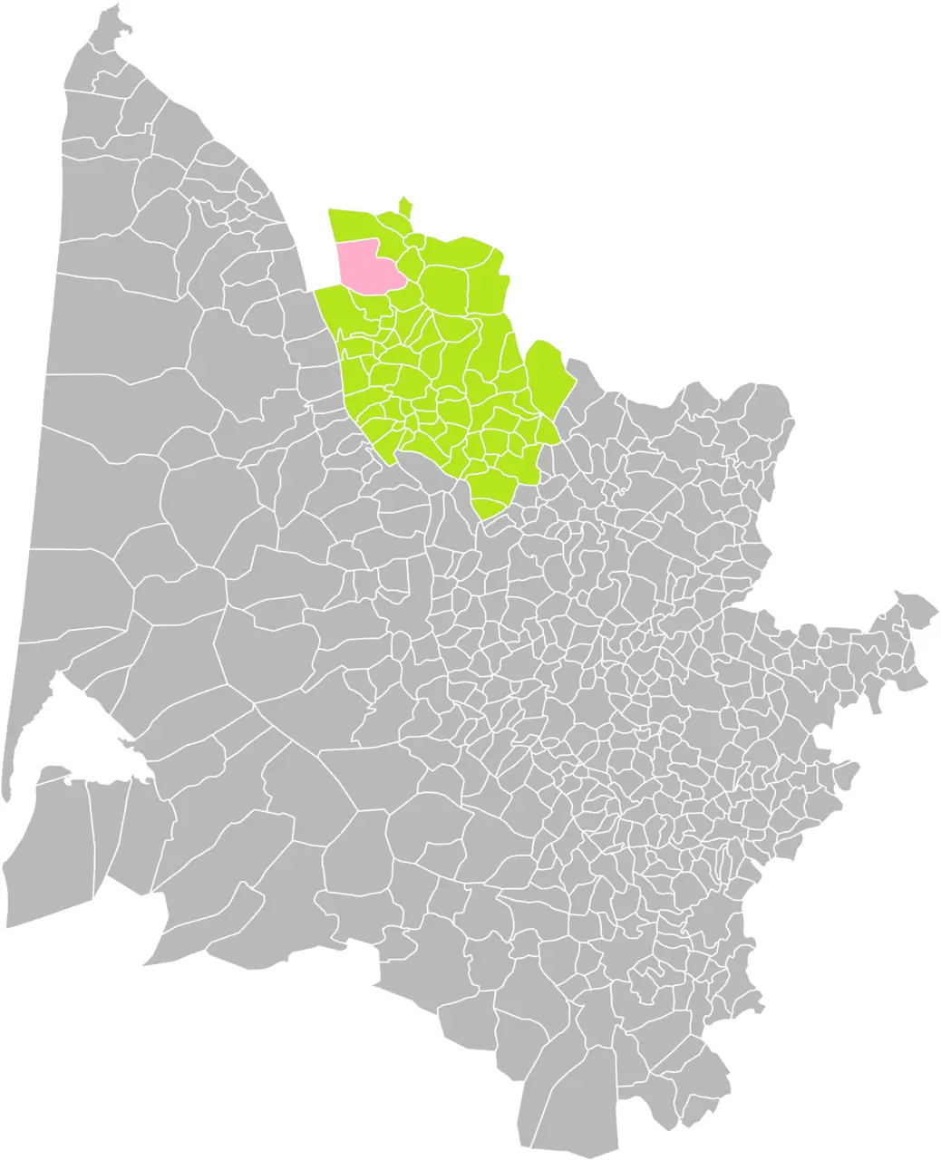 Braud-et-Saint-Louis (Gironde) dans son Arrondissement