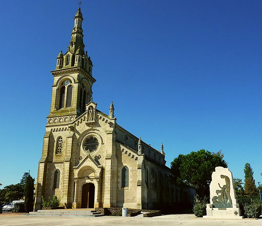 le teich, eglise saint andré, 1922-1923, et monument aux morts