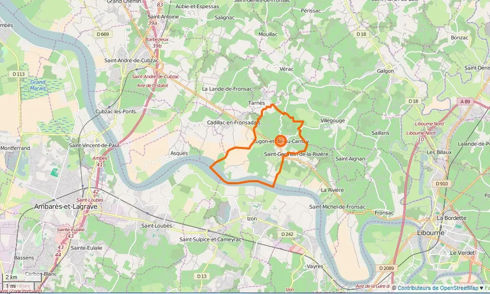 Lugon-et-l'Île-du-Carnay Limite communale