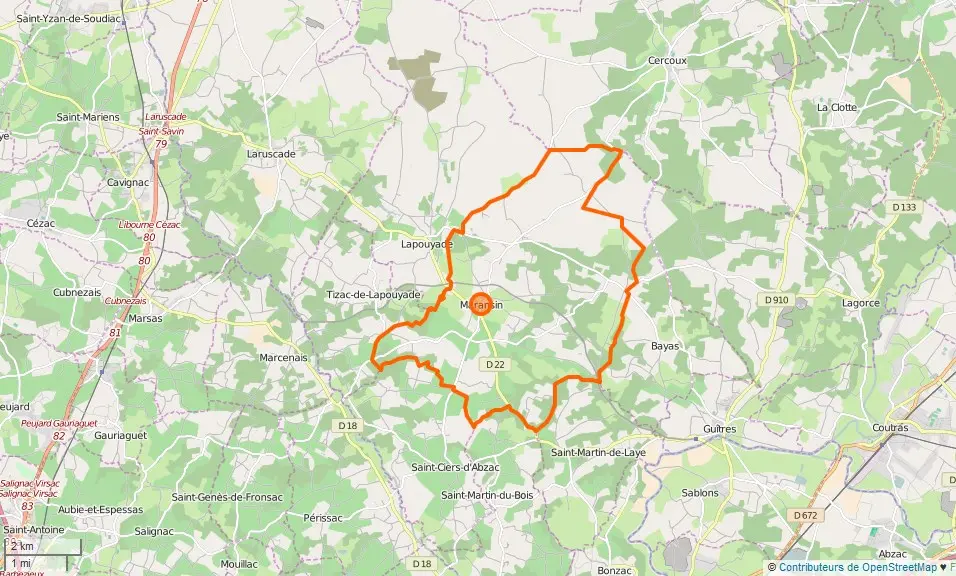 Maransin (Gironde) Limite communale