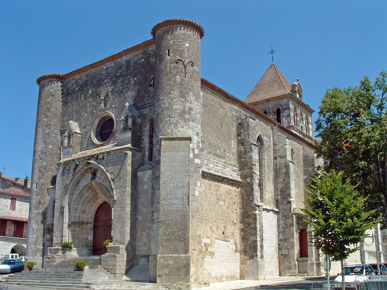 Mézin - Eglise Saint-Jean-Baptiste - Façade occidentale