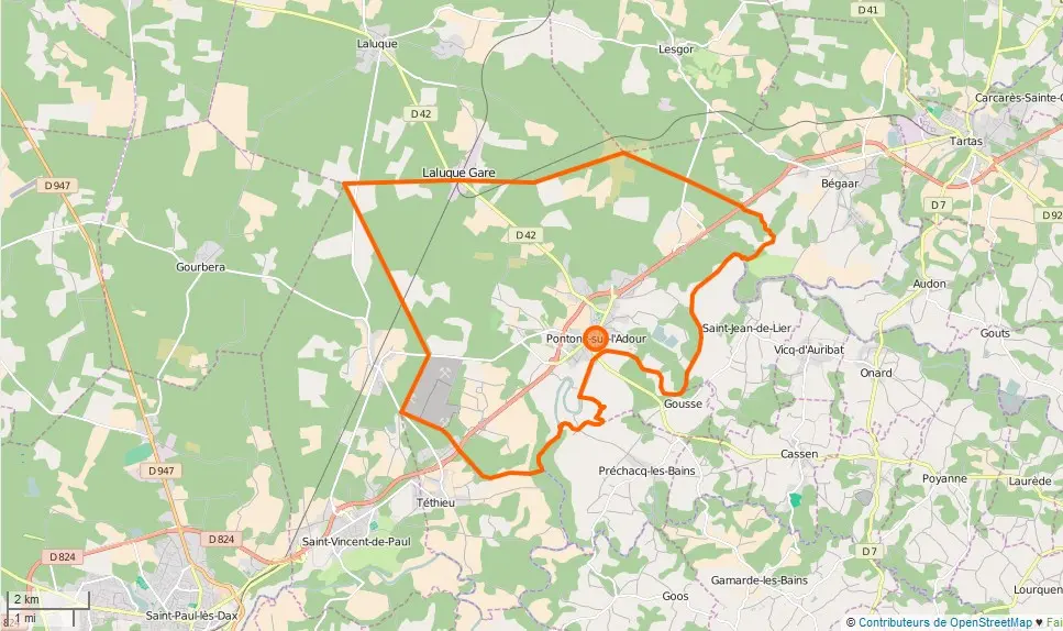 Pontonx-sur-l'Adour Limite communale
