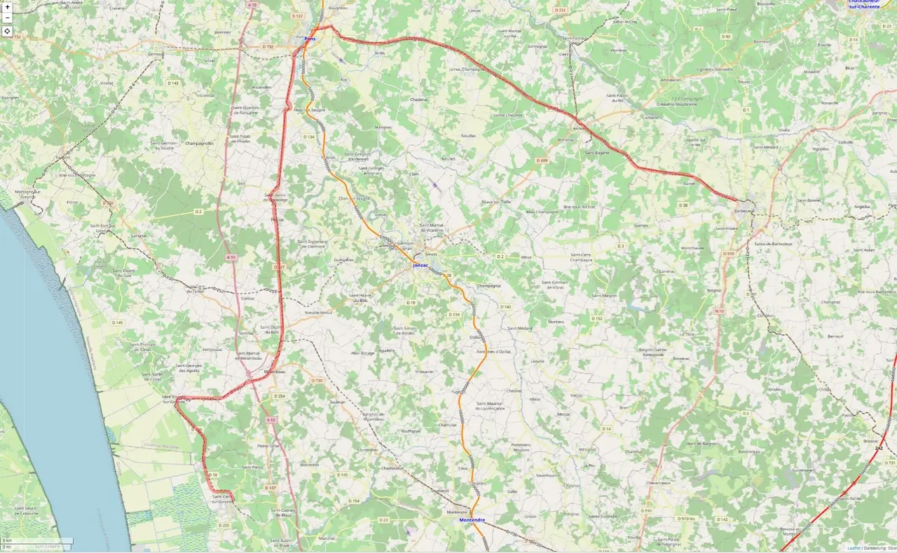 Ligne Archiac - Saint-Ciers-sur-Gironde des chemins de fer économiques des Charentes (EC, Le P’tit Mairat) - OpenRailwayMap