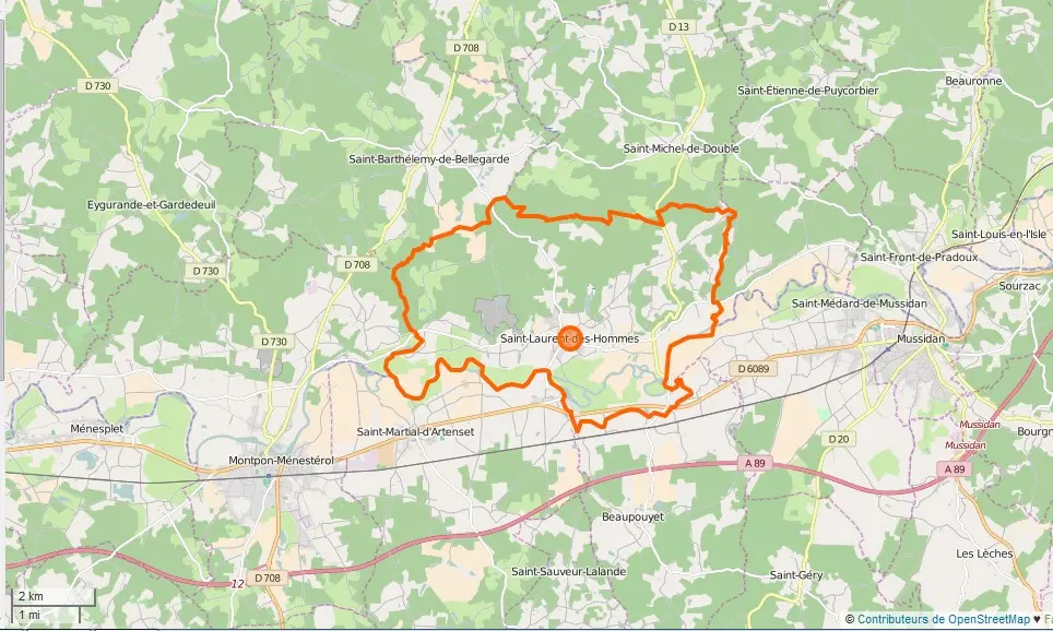 Saint-Laurent-des-Hommes Limite communale