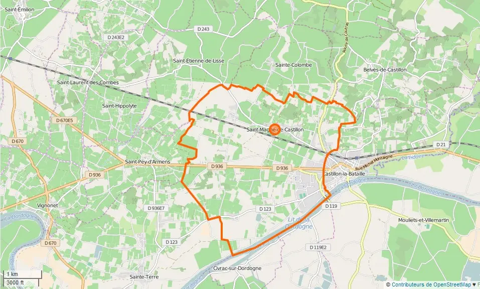 Saint-Magne-de-Castillon Limite communale