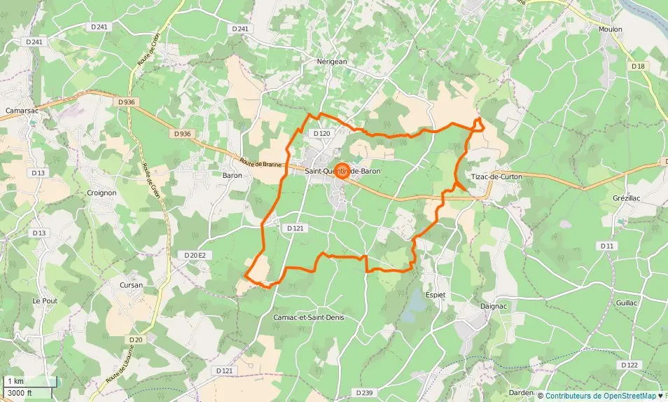 Saint-Quentin-de-Baron Limite communale