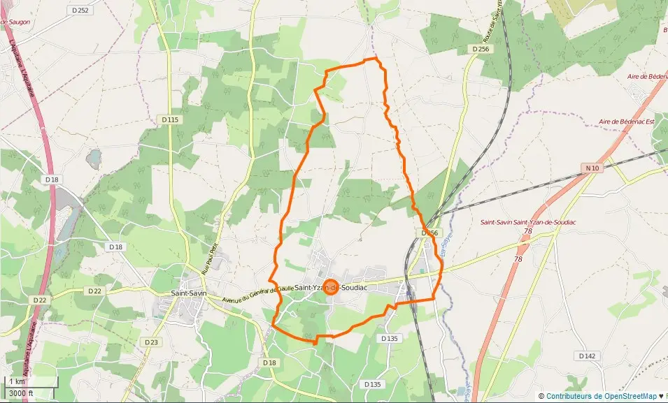 Saint-Yzan-de-Soudiac Limite communale