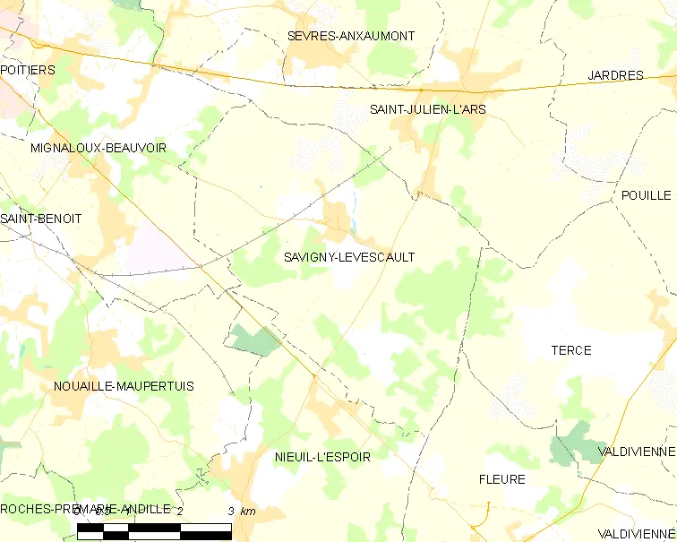 Map commune FR insee code 86256