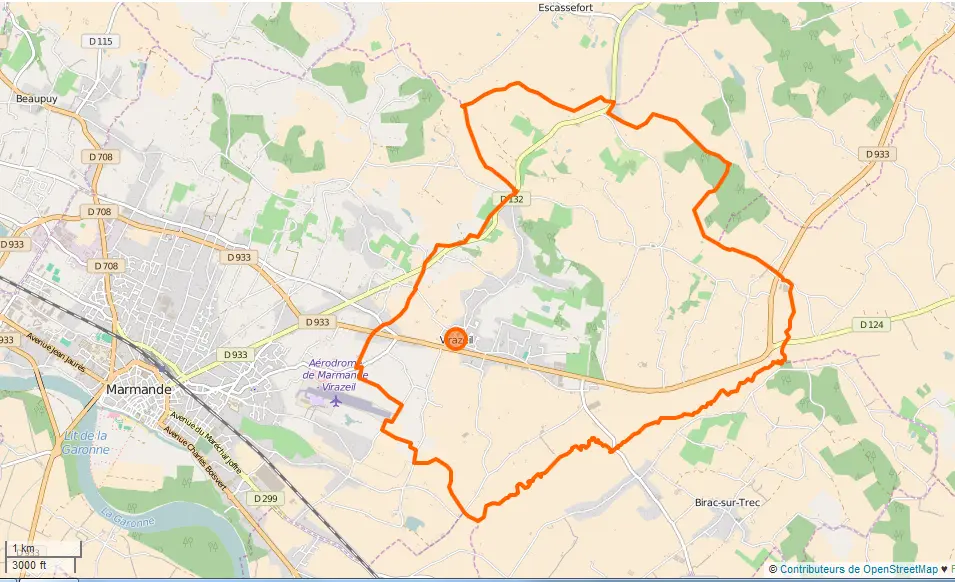 Virazeil Limite communale