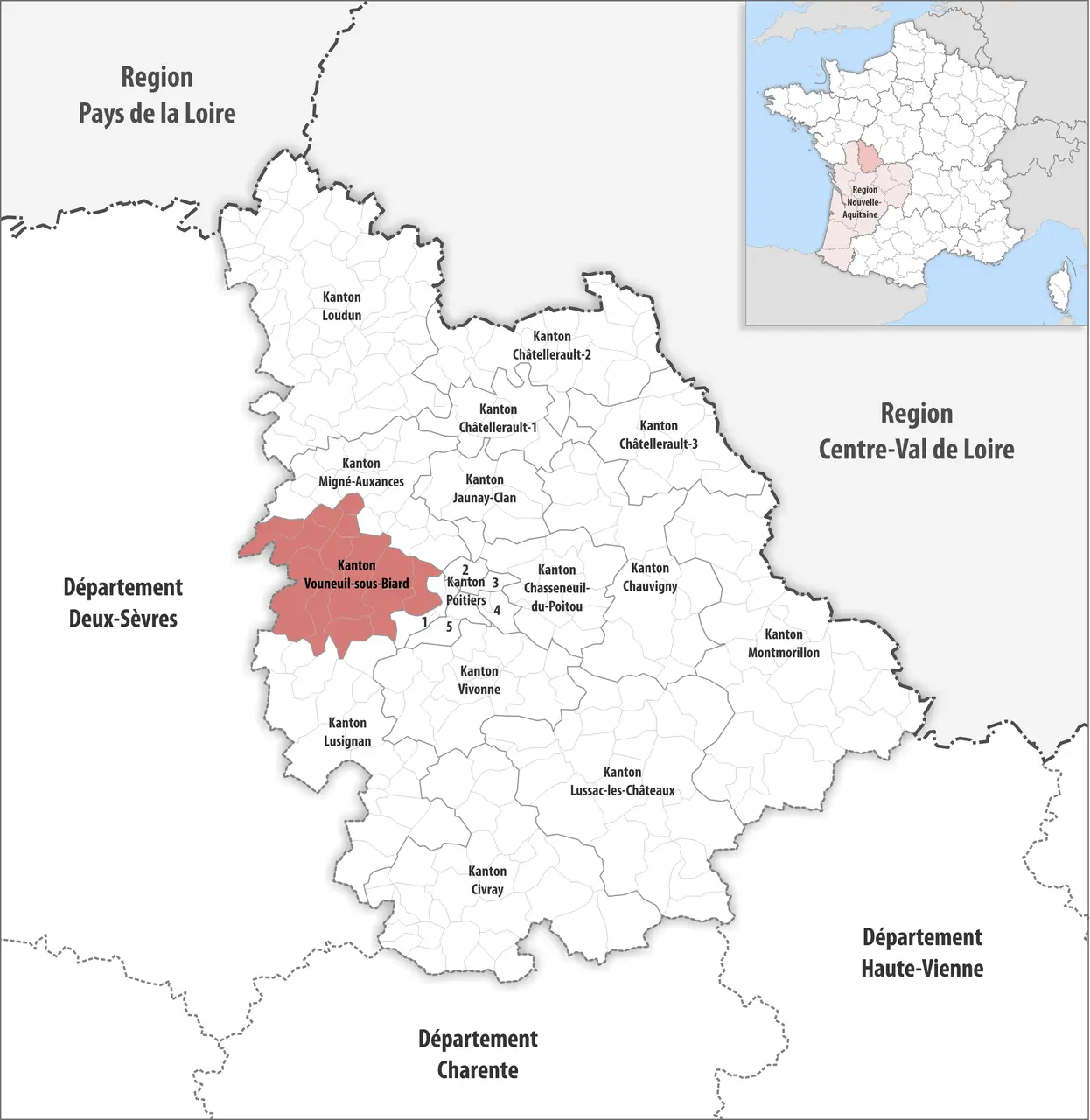 Locator map of Kanton Vouneuil-sous-Biard