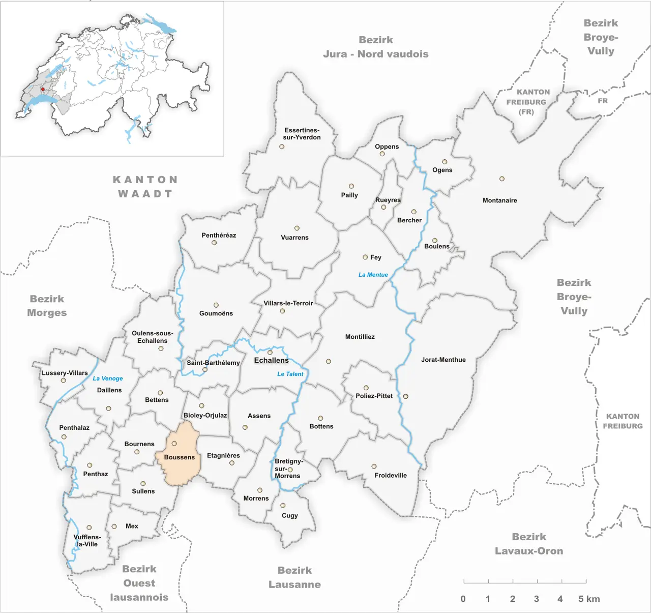 Karte Gemeinde Boussens 2013