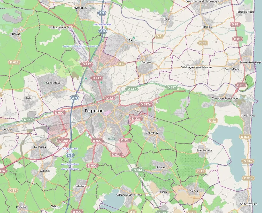Map Perpignan-Canet