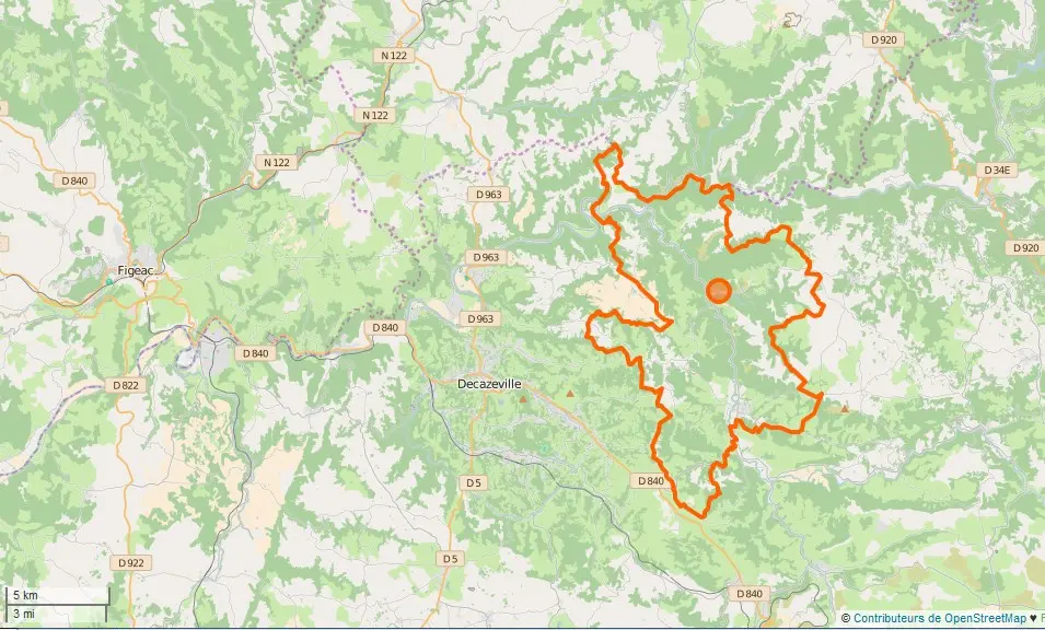 Conques-en-Rouergue Limite communale