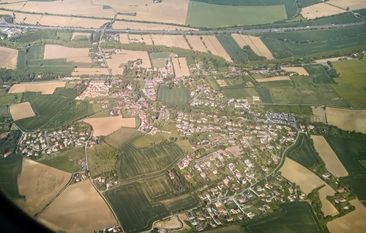 Aerial view of Donneville Haute-Garonne France