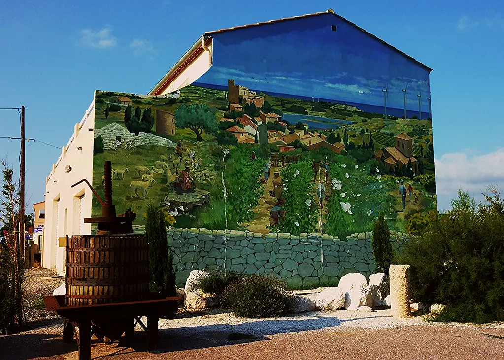 fresque FITOU, les cabanes de Fitou, ancienne nationale 9, Aude