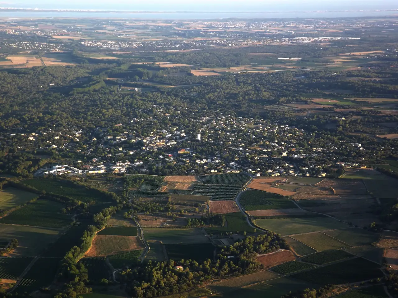 Vue aérienne de Sussargues