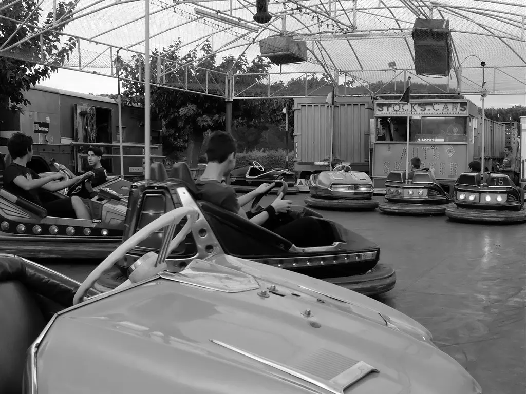 Bumper cars in Vinça, France