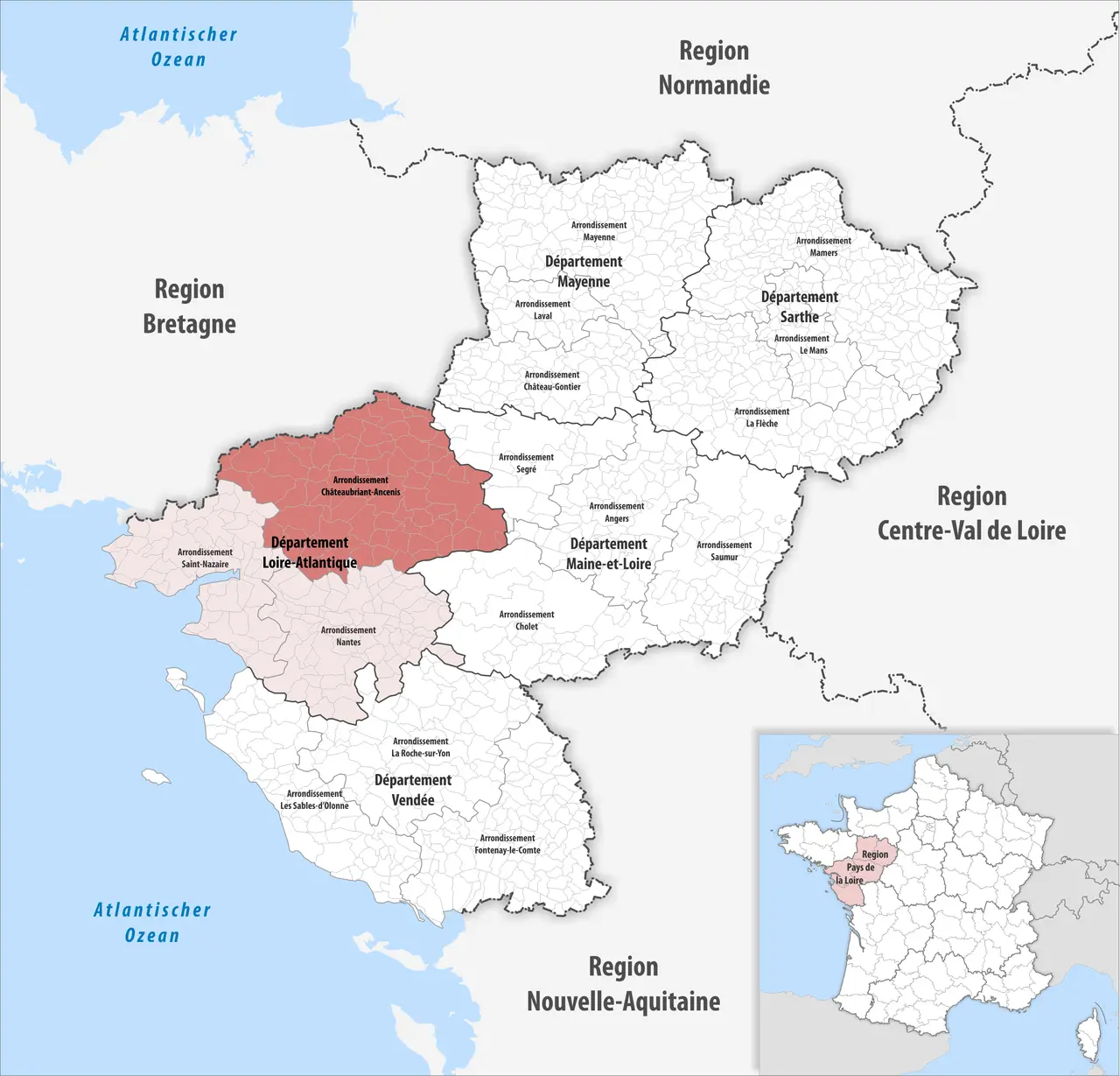 Locator map of Arrondissement Châteaubriant-Ancenis 2019