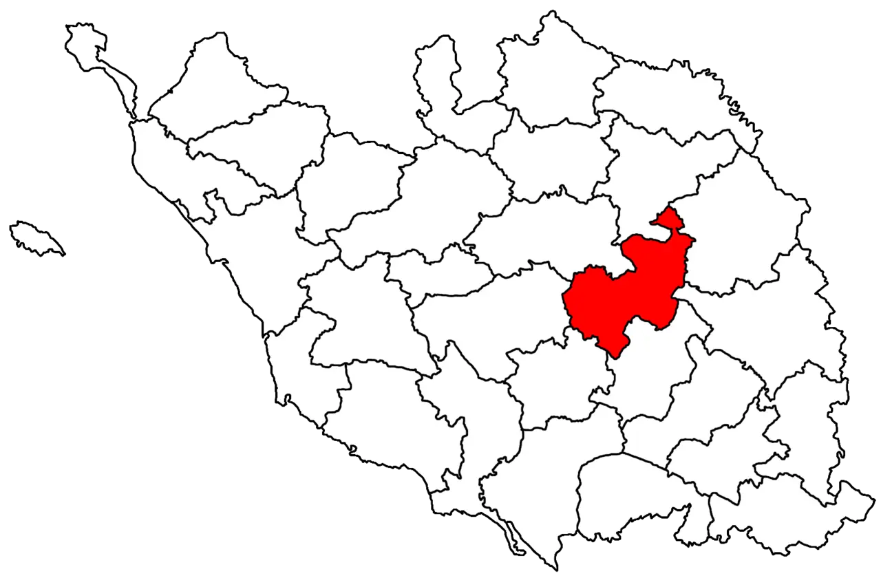 Locator map of the canton de Chantonnay (in Vendée, 1973-2015)